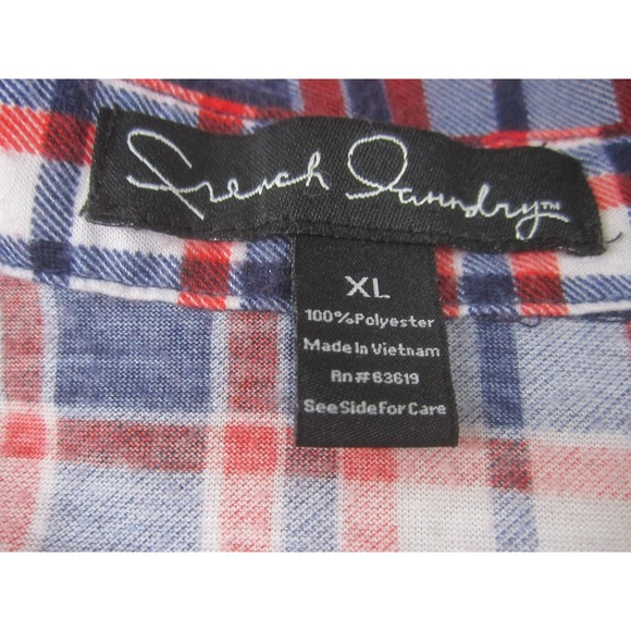 French Laundry Button‎ Down Shirt Women's XL Plaid Casual Long Sleeve Collared - Picture 3 of 7